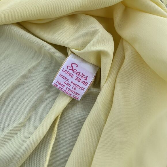Vintage Peignoir Robe Sears Roebuck & Co Yellow Chiffon - Picture 5 of 9